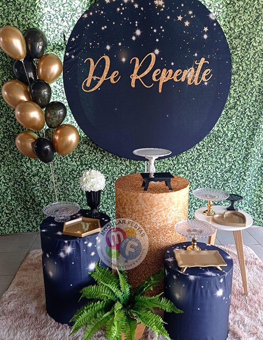 Kit Decorativo Pegue e Monte De Repente Balões Preto e Dourado