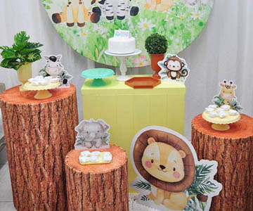 Decoração Pegue e Monte Festa infantil Safari baby Kit Luxo Completo Modular Festas